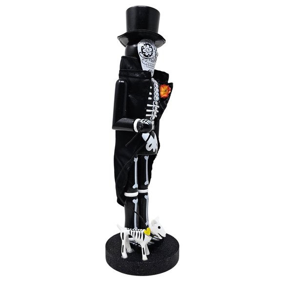 14" Skeleton Nutcracker with Dog, Day Of The Dead and Halloween Decor - Picture 3 of 4